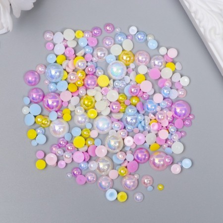 Decor for creativity plastic "Half of beads. Makarun mother-of-pearl" d = 3-10 mm, set 10 grams
