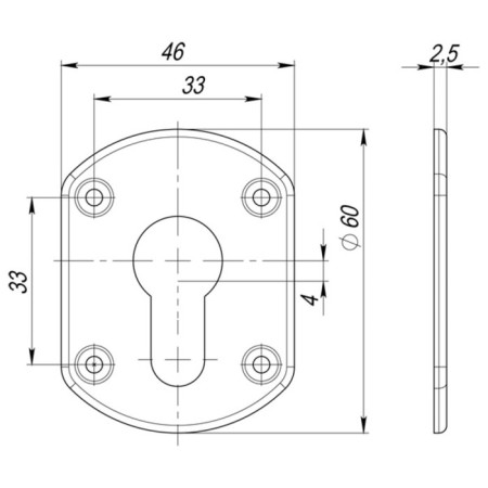 Decorative lining Fuaro ESC031-SN-3, on a cylinder, matte chromium, 2 pcs.-1