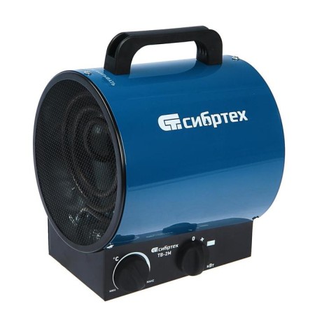Thermal gun "Sibrtekh" TV-2M, electric, 2 kW, up to 20 m2, 230 V, overheating protection