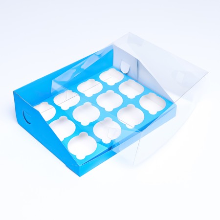 Confectionery folding box for 12 cupcakes 31x 23.5 x 10, blue-3