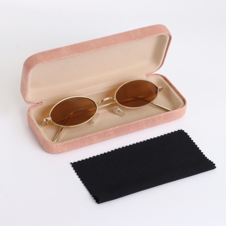 Case for glasses on the cracker, length 15 cm, pink color-2
