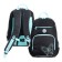 School backpack, 40 x 25 x 13 cm, Grizzly, ergonomic back, laptop department, black/turquoise