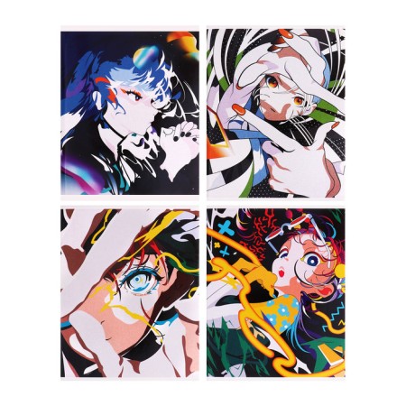 A notebook of 96 sheets in the Calligrata "Anime" cage, cover coated cardboard, glossy lamination, OFSET MIX block