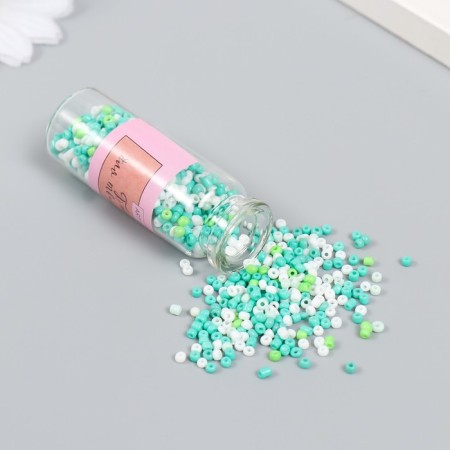 Beads 12/0 in the bottle "Young greens" 20 grams 6x2x2 cm-1