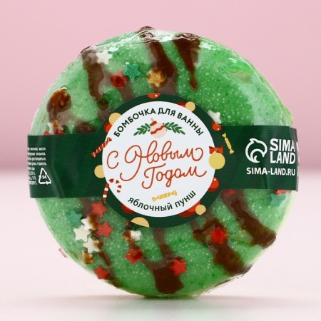 New Year. Bathtub bomb, 120 g, apple punch aroma-1