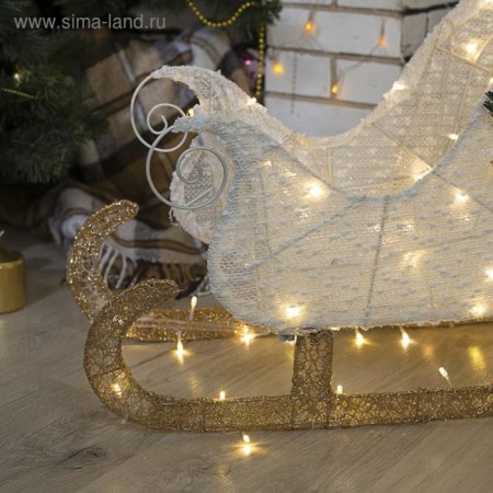 LED figure "Deer", 56 × 76 × 15 cm, textiles, metal, 220 V, glow warm white, no sledges-3