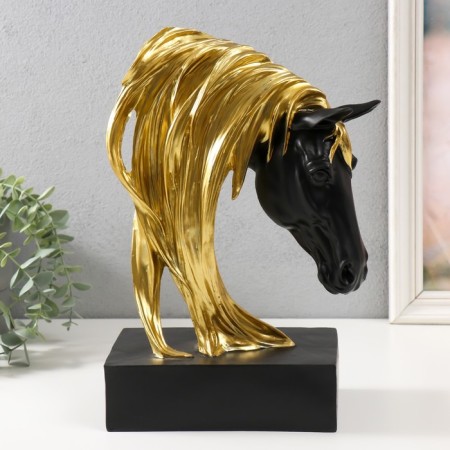 Souvenir Polystone Bust "Golden Guide of a Horse" 20x11.5x15 cm Mix-1