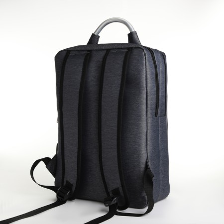 City backpack on a zipper, 2 pockets, with USB, gray color-3