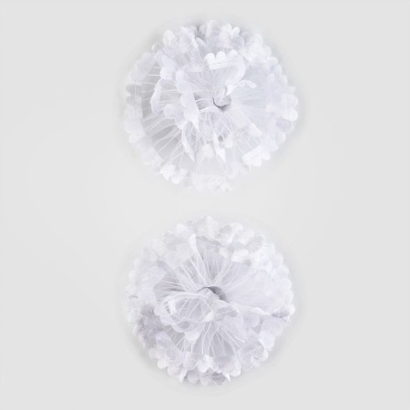 Bant for hair on elastic band, white, 2 pieces, 7 cm, cold heart-2
