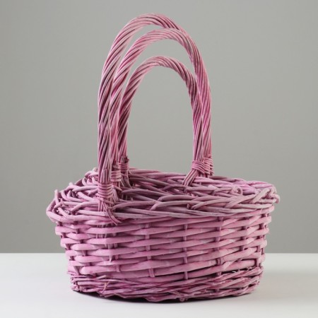 A set of wicker baskets, 33x13/36 cm, 29x11/31 cm, 22x10/26 cm, 3 pcs, pink, willow-1