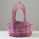 A set of wicker baskets, 33x13/36 cm, 29x11/31 cm, 22x10/26 cm, 3 pcs, pink, willow