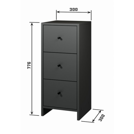 Комод 3Я-300, 300х300х776, Квадро/Антрацит-1