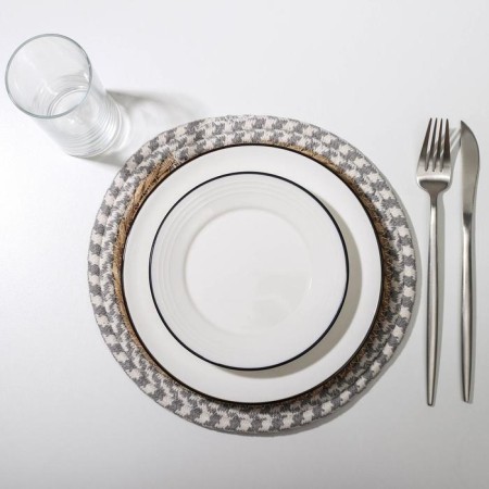 Serving napkin on the table "Kant", d = 25 cm, wicker, gray color-1