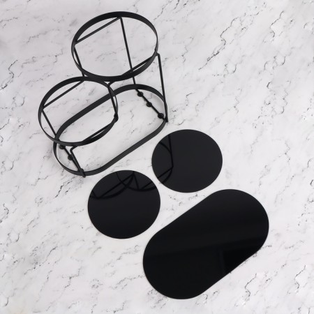 Organizer for storage, 3 sections, 30 × 17 × 26.5 cm, black color-6