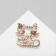 Brooch "Kitten" from pearls, colored in gold