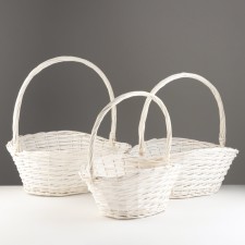 A set of baskets of 3 pcs, 50x43x22x17x48 cm, 43x36x20x16x42 cm, 36x29x18x14x35 cm, willow
