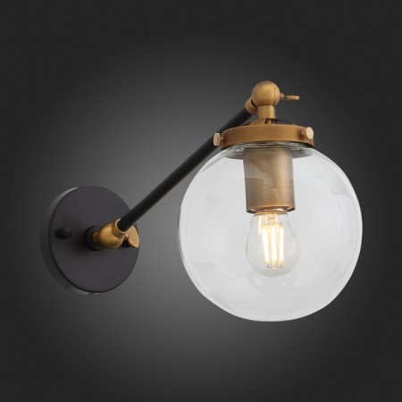 Sconces st. SL234.411.01. Varieta. 1x40 W, E27, 14x21 cm, black color, gold-2