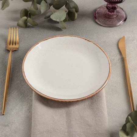 Plate plate Beege, D = 18 cm, beige color-2