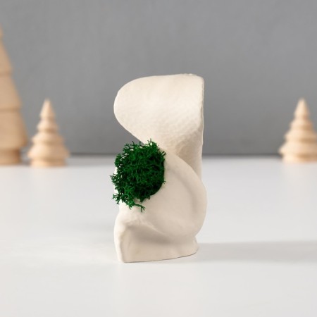 Souvenir "Cobra" with moss white 5x6.5x8 cm (moss green stabil)-3