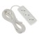Extension cord Luazon Lighting Eco, 3 sockets, 4.5 m, 10 A, 2200 W, PVS 2x0.75 mm2, without salary, white