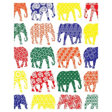 Pillow Cut "Patterns for all elephants, decorative, size 16x45 cm-1