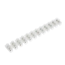 The terminal block of screw, 12 sections, 6-16 mm², 30 A, polyethylene, white, set of 10 pcs.