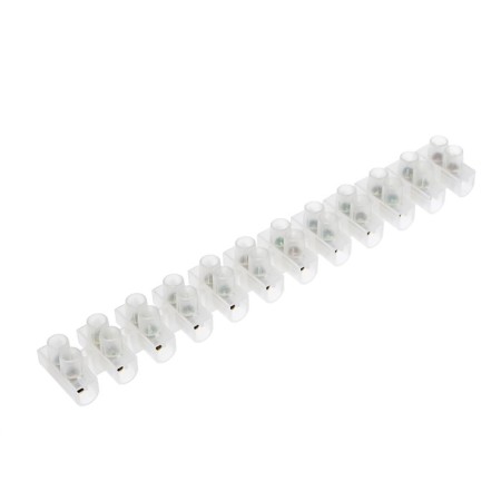 The terminal block of screw, 12 sections, 6-16 mm², 30 A, polyethylene, white, set of 10 pcs.