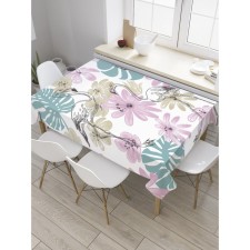 Tables on the table “Flamingo in flowers”, rectangular, Saten, size 120x145 cm
