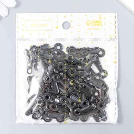 Photo-chanker metal (set 100 pcs) black curly 2x0.9 cm-4