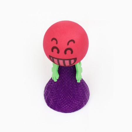 Cat toy "springy smile", 4 cm, mix of flowers-2