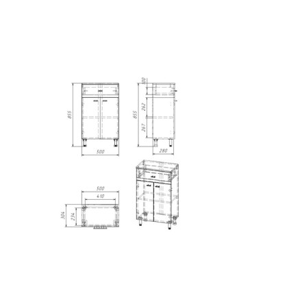 Bathroom chestnut "Vega 5001" White, 50 x 30.3 x 85.4 cm-8