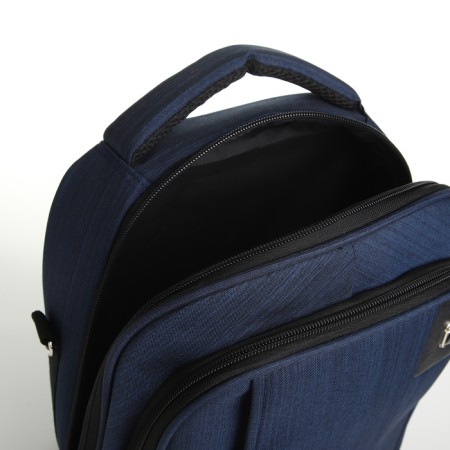 Backpack - male bag, textiles, blue color-8
