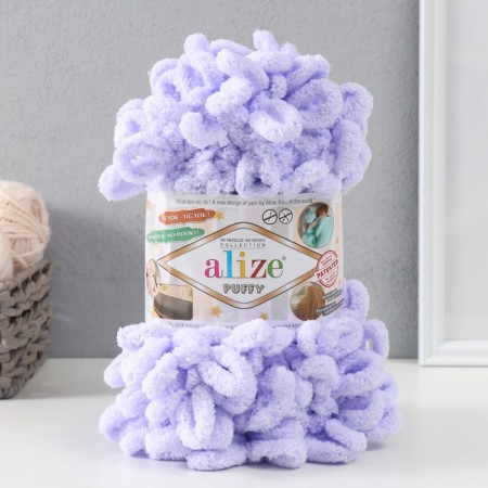 Yarn "Puffy" 100 % micropoliester 9m/100g (146 lilacs)