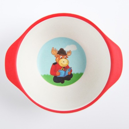 Bamboo children's bowl, mix color, 230 ml, 13.5x11.5x4.5-7