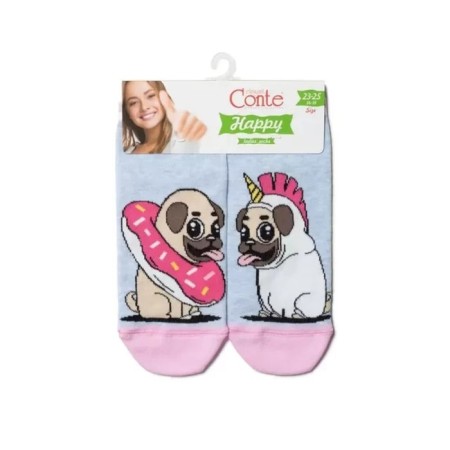 Women's socks Happy, size 23-25, color light blue-2