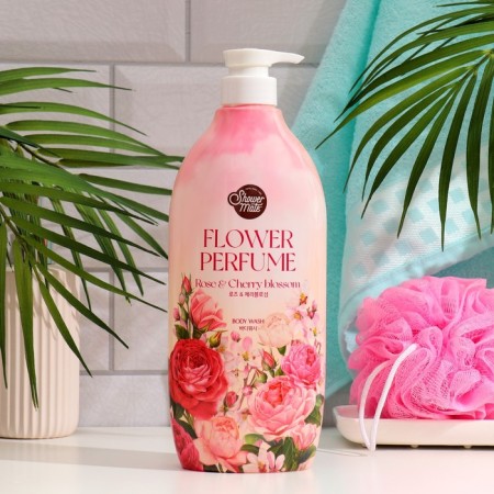 Shower Mate shower gel with rose, 900 ml