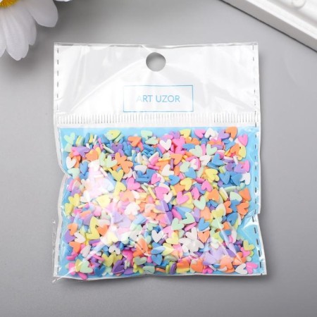 Decor for creativity plastic "Bright hearts" set 20 grams mix-2