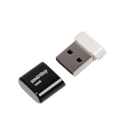 Flash drive Smartbuy Lara, 16 GB, USB2.0, th he is up to 25 MB/s, PLA to 15 Mb/s, black