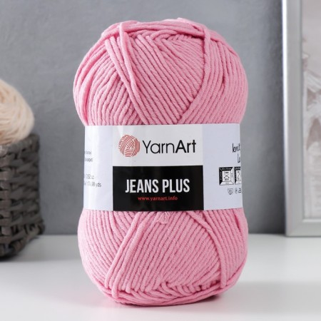 Yarn "Jeans Plus" 55% cotton, 45% acrylic 160m/100g (36 pink)