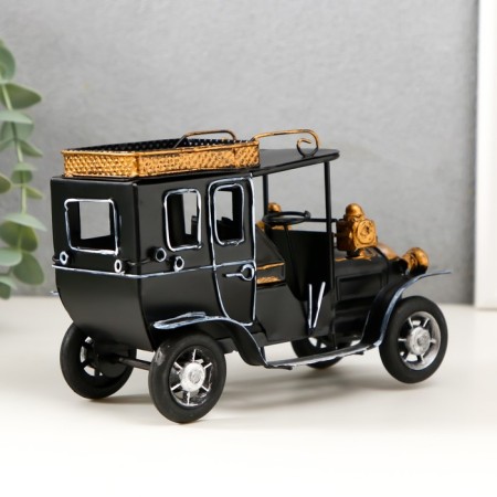 Metal souvenir "Retro. Black-gold car" 16.7x7.7x11 cm-1