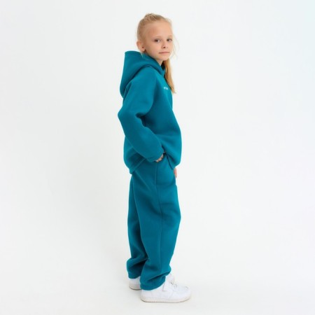 Kids (hoodies, trousers) minku: Basic Line Kids, Oversize, Emerald Color, Height 128-3