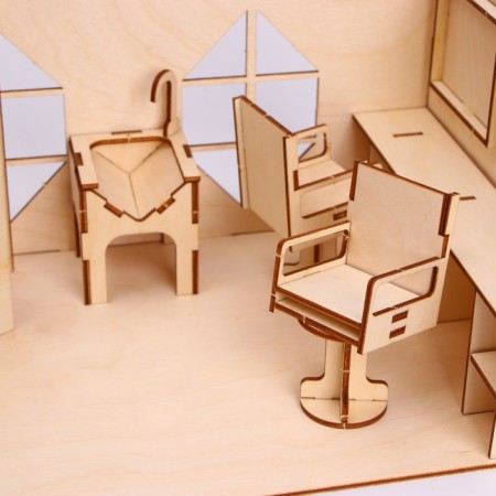 Game set of puppet furniture "Beauty Salon"-4