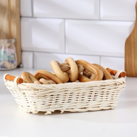 Basket with handles, 14 × 19 × 5 cm, rattan