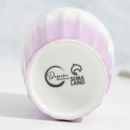 A glass of ceramic faceted “gradient”, 230 ml, white color-2