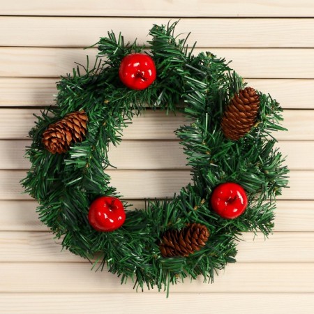 New Year's Wreath D-19 cm "Cozy fairy tale" Apples cones