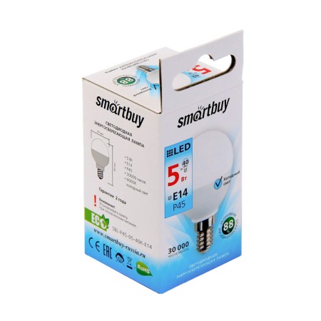 Smartbuy, E14, P45, 5 W, 4000 K, Cold Light lamp-1