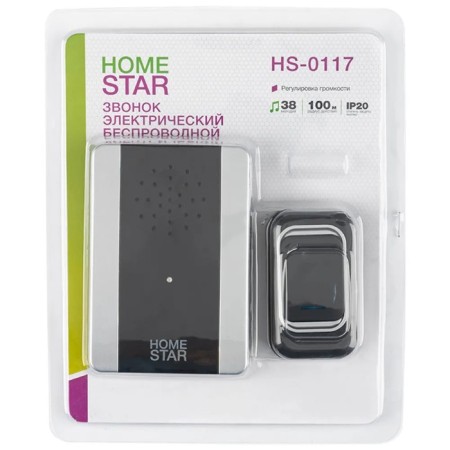 Homestar HS-0117 call, wireless, 8.6 MW, 38 melodies, 80-90db, r = 100m, black-3