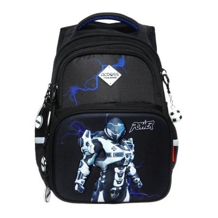 School backpack 40 x 33 x 15 cm, ergonomic back, Across 548, black ACR23-548-6-2