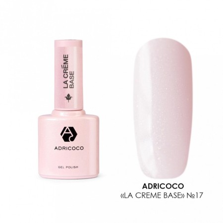 The camouflage base Adricoco La Creme Base, with Shimmer, No. 17 pastel pink, 10 ml