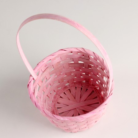 Wicker basket, d15x9x31cm, pink, bamboo-2